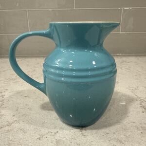 Le Creucet CARIBBEAN 20oz Breakfast Jug Pitcher w Handle NEW Second Choix 600ml